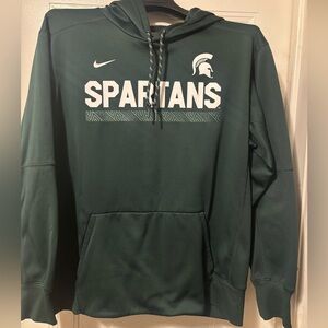 Nike Green MichiganState 'Spartans' Hoodie with White Letters and Logos